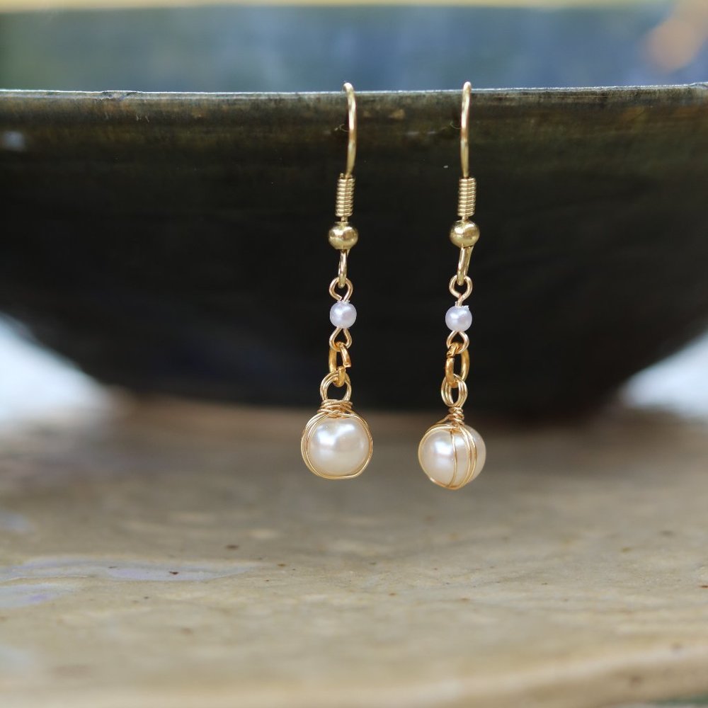 Wire Wrap Dangling Earrings